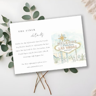 Carte D'accompagnement Détails de mariage de paysage de Las Vegas Nevada