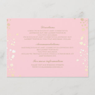 Carte D'accompagnement Détails de mariage de rose du souffle du bébé -