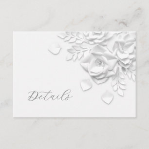 Carte D'accompagnement Détails de mariage de roses en papier découpé 3D