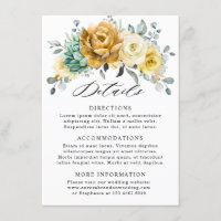Détails de mariage de sauge florale jaune de mouta