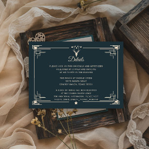Carte D'accompagnement Détails de mariage de style western vintage countr