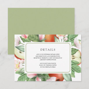Carte D'accompagnement Détails de mariage de verger de pommier floral bot