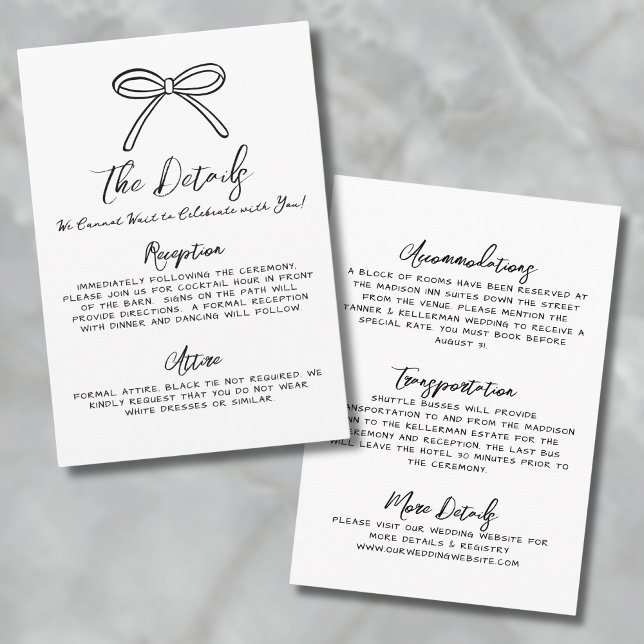 Carte D'accompagnement Détails de mariage dessinés à la main (Hand Drawn Whimsical Wedding Details Enclosure Card)