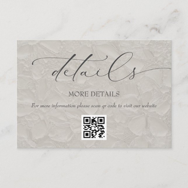 Carte D'accompagnement Détails de mariage élégant (Devant)