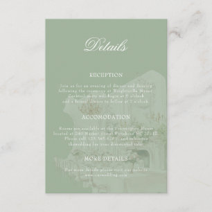 Carte D'accompagnement Détails de mariage élégant dans un manoir avec jar