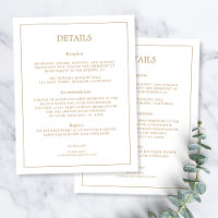 Détails de mariage élégants et minimalistes en or