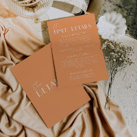 Détails de mariage élégants orange blanc stylés