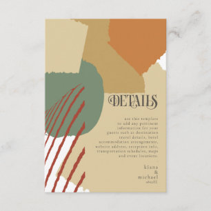 Carte D'accompagnement Détails de mariage en bloc de couleur Automne ID74