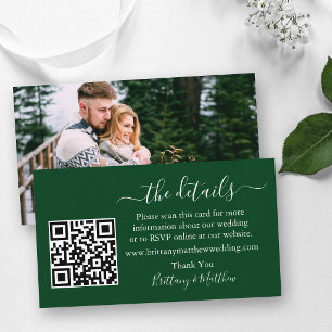 Carte D'accompagnement Détails de mariage en calligraphie Site web QR Pho
