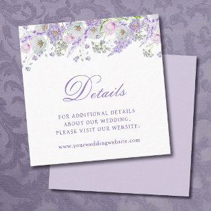Carte D'accompagnement Détails de mariage Fleurs de lilas Site Web