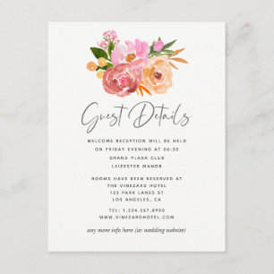Carte D'accompagnement Détails de mariage floral de mariage printanier pa