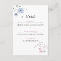 Détails de mariage floral fantaisiste rose et bleu