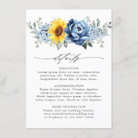 Détails de mariage floral Sunflower Dusty Blue Sla
