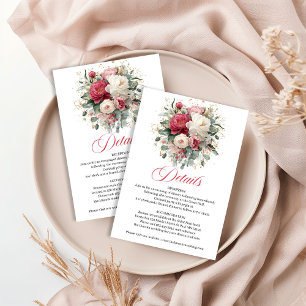 Carte D'accompagnement Détails de mariage floraux rustiques en or