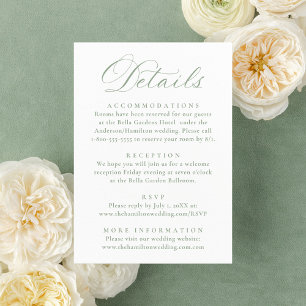 Carte D'accompagnement Détails de mariage floraux victoriens élégants et