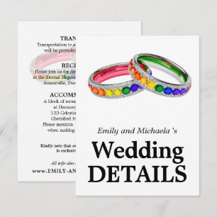 Carte D'accompagnement 🌈  Détails de mariage LGBTQ Entremêlés dans la Fi