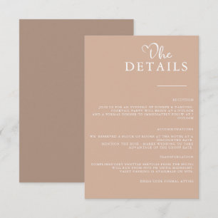Carte D'accompagnement Détails de mariage minimaliste simple moderne