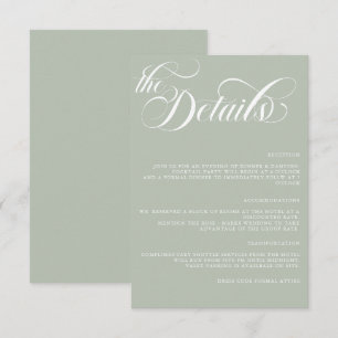 Carte D'accompagnement Détails de mariage minimaliste simple moderne incl