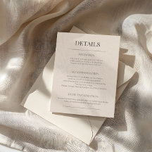 Détails de mariage minimaliste Soft Latte