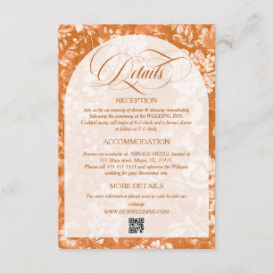 Carte D'accompagnement Détails de mariage neutres en terre cuite florale
