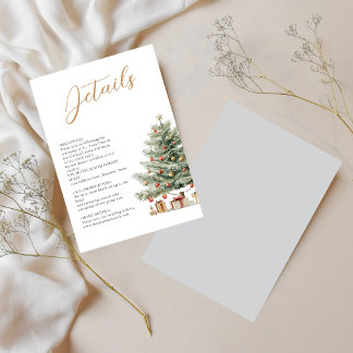 Carte D'accompagnement Détails de mariage pour les vacances d'hiver