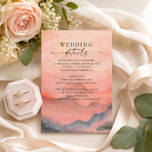 Carte D'accompagnement Détails de mariage rustique au coucher du soleil s