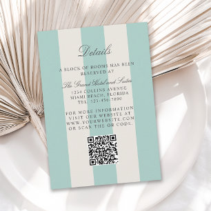 Carte D'accompagnement Détails de mariage simples avec rayures de cabane