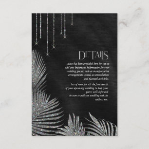 Carte D'accompagnement Détails de mariage sur feuille de palmier bijou ar