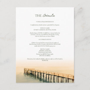 Carte D'accompagnement Détails de mariage sur la plage de Key West Pier S