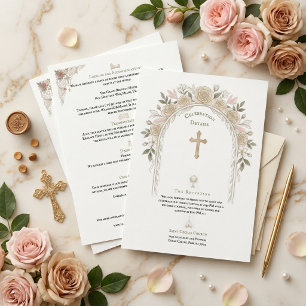 Carte D'accompagnement Détails de mariage traditionnel catholique Croix 