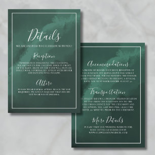 Carte D'accompagnement Détails de mariage vert minimaliste