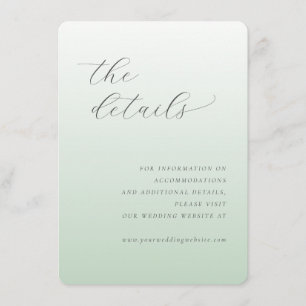 Carte D'accompagnement Détails de mariage vert pastel serein