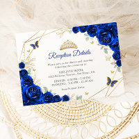 Détails de Quinceanera Floral Bleu Royal Or