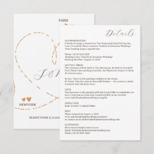 Carte D'accompagnement Détails de vol de voyage en avion de mariage