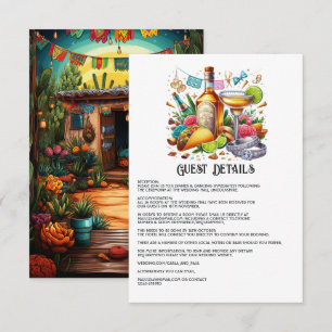 Carte D'accompagnement Détails des invités de la Fiesta mexicaine Taco &