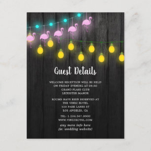 Carte D'accompagnement Détails des invités de mariage Fiesta avec guirlan