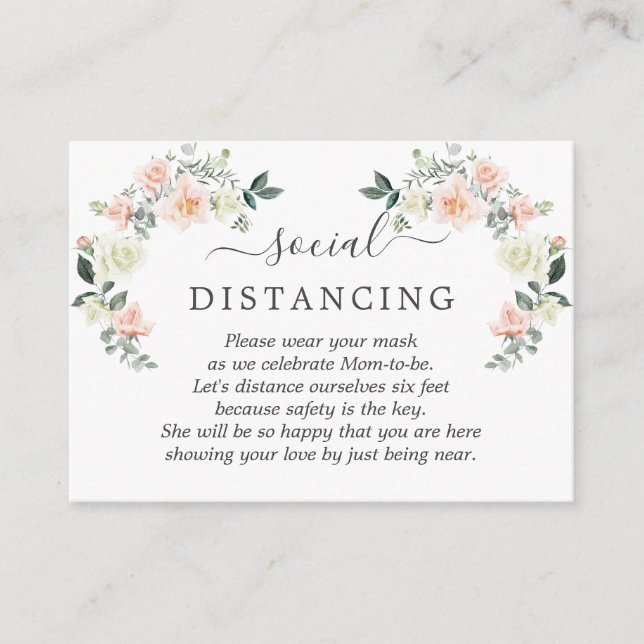 Carte D'accompagnement Détails du Baby shower de fleurs blanches blanches (Devant)