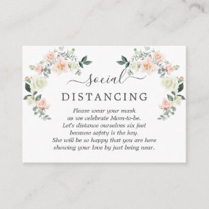 Carte D'accompagnement Détails du Baby shower de fleurs blanches blanches