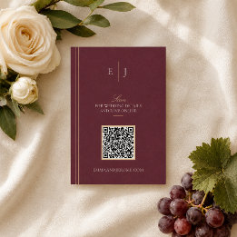 Carte D'accompagnement Détails du code QR du site Web de mariage en Bourg