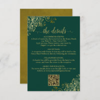 Détails du code QR Emerald & Gold Mariage