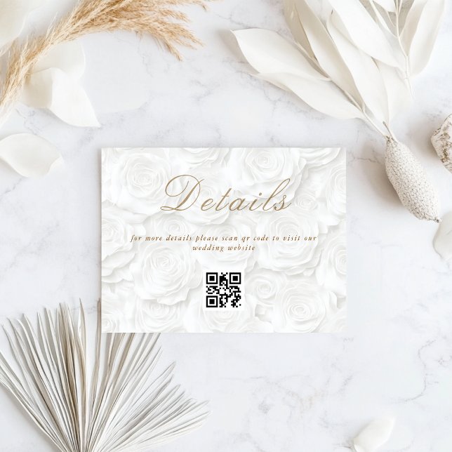 Carte D'accompagnement Détails du code QR Mariage floral (Créateur téléchargé)