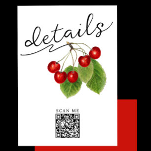 Carte D'accompagnement Détails du code QR numérique blanc élégant