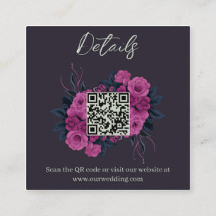 Carte D'accompagnement Détails du code QR pour les amoureux gothiques rom