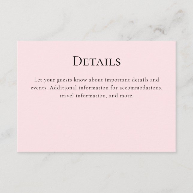 Carte D'accompagnement Détails du Flamant rose rose (Devant)