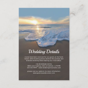Carte D'accompagnement Détails du mariage à Ocean Beach Seaside