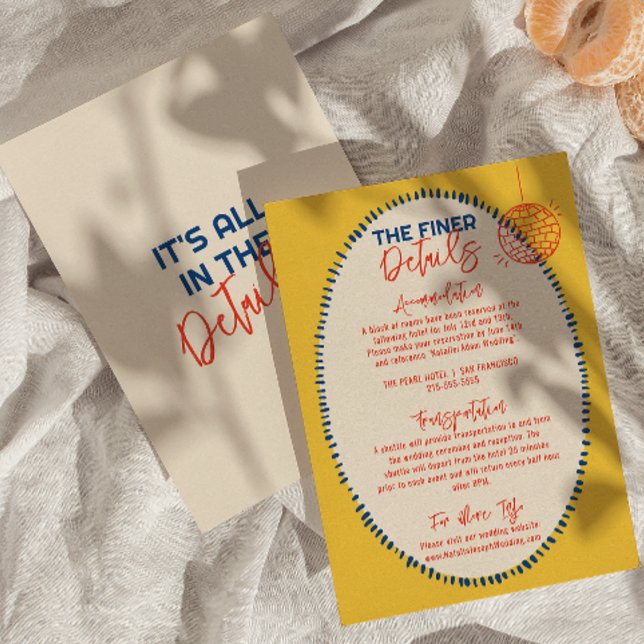 Carte D'accompagnement Détails du Mariage amusant écrit à la main (Créateur téléchargé)