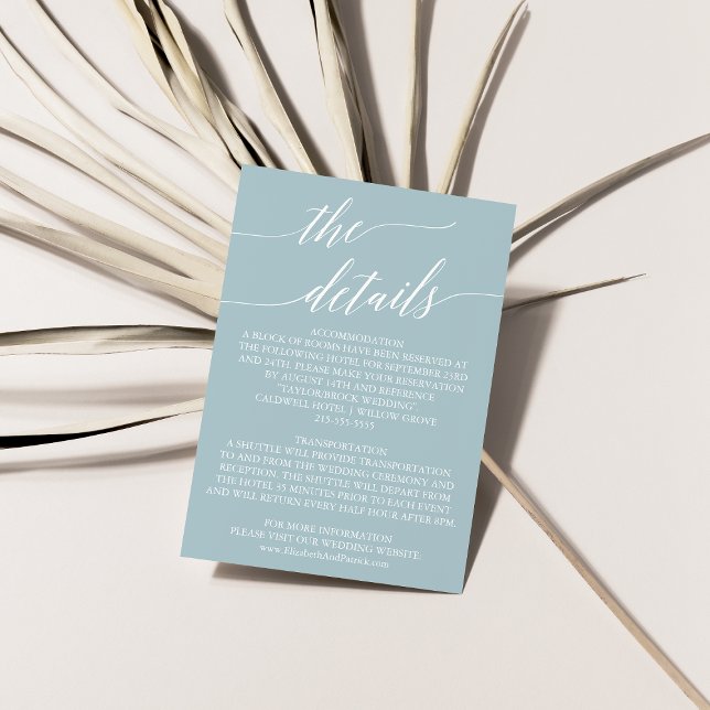 Carte D'accompagnement Détails du Mariage Aqua Beach Coordinate (Créateur téléchargé)