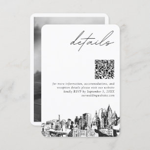 Carte D'accompagnement Détails du Mariage Atlanta Code QR petit