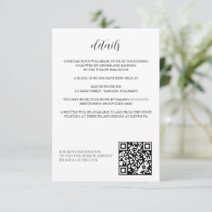 Carte D'accompagnement Détails du Mariage au Feu de Camp