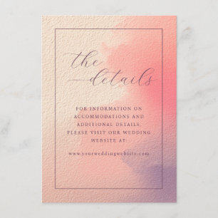 Carte D'accompagnement Détails du mariage avec ombre rose élégant